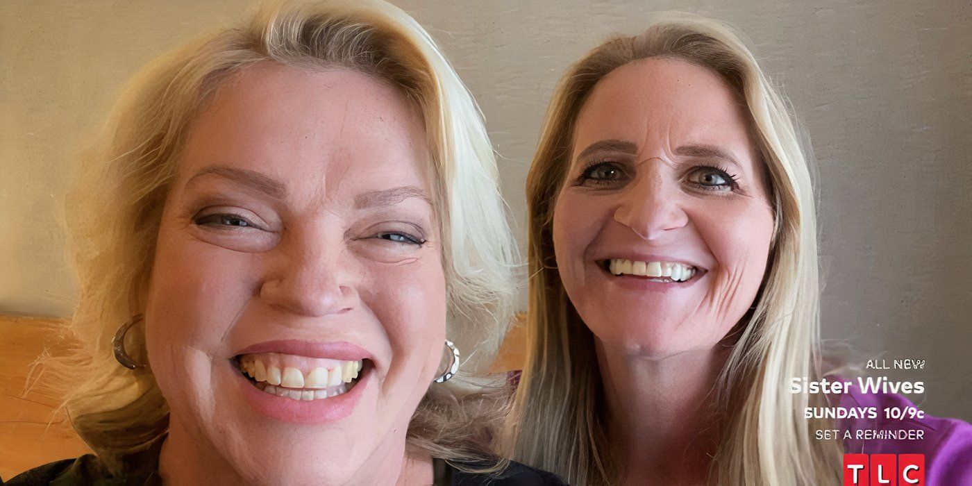 Janelle Brown and Christine Brown take a selfie on Sister Wives smiling in a selfie
