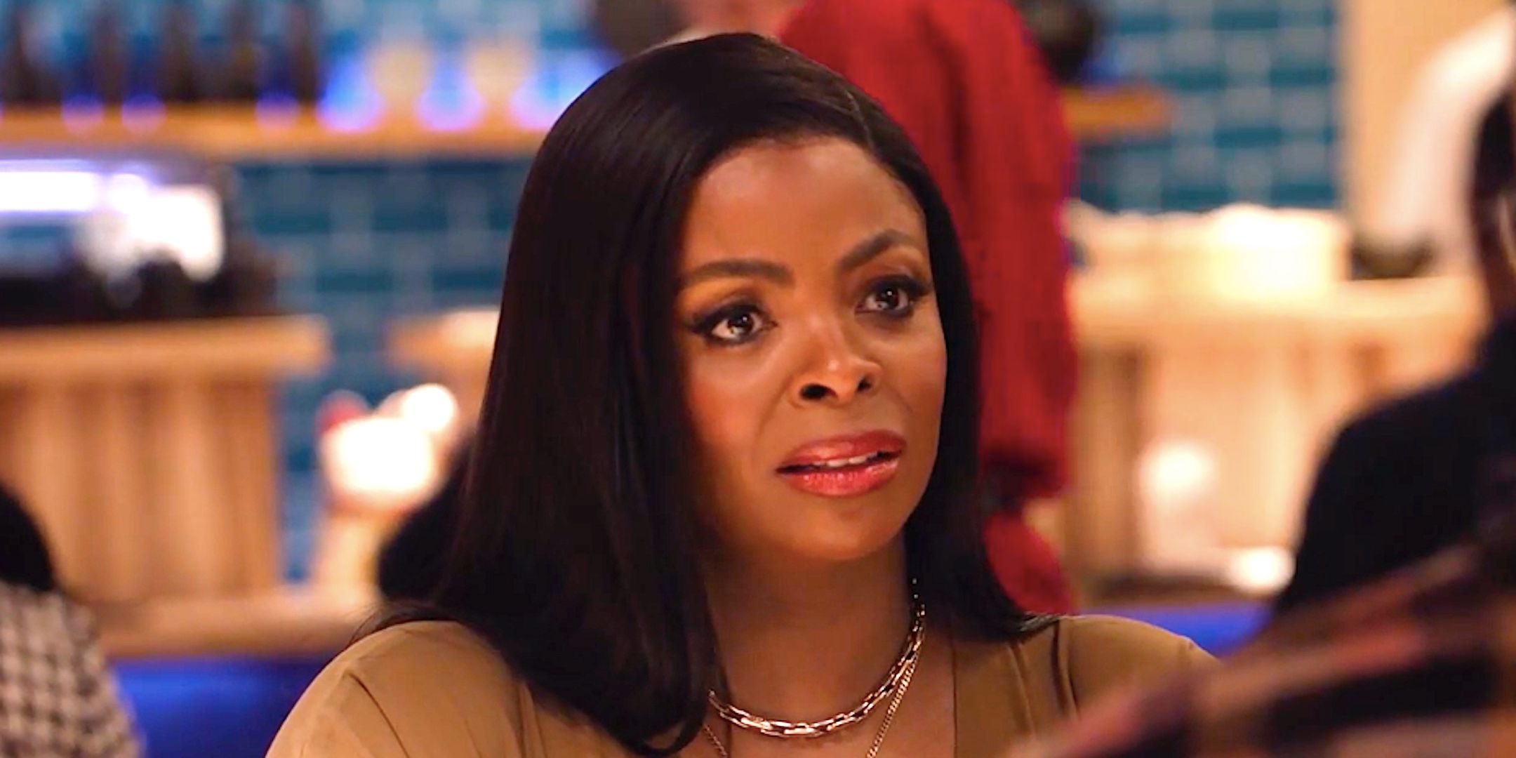 Janelle James' Ava looks upset in a restaurant in Abbott Elementary season 4 episode 17