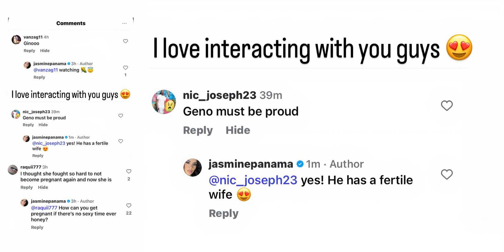 Jasmine Pineda from 90 Day The Last Resort response about fertility