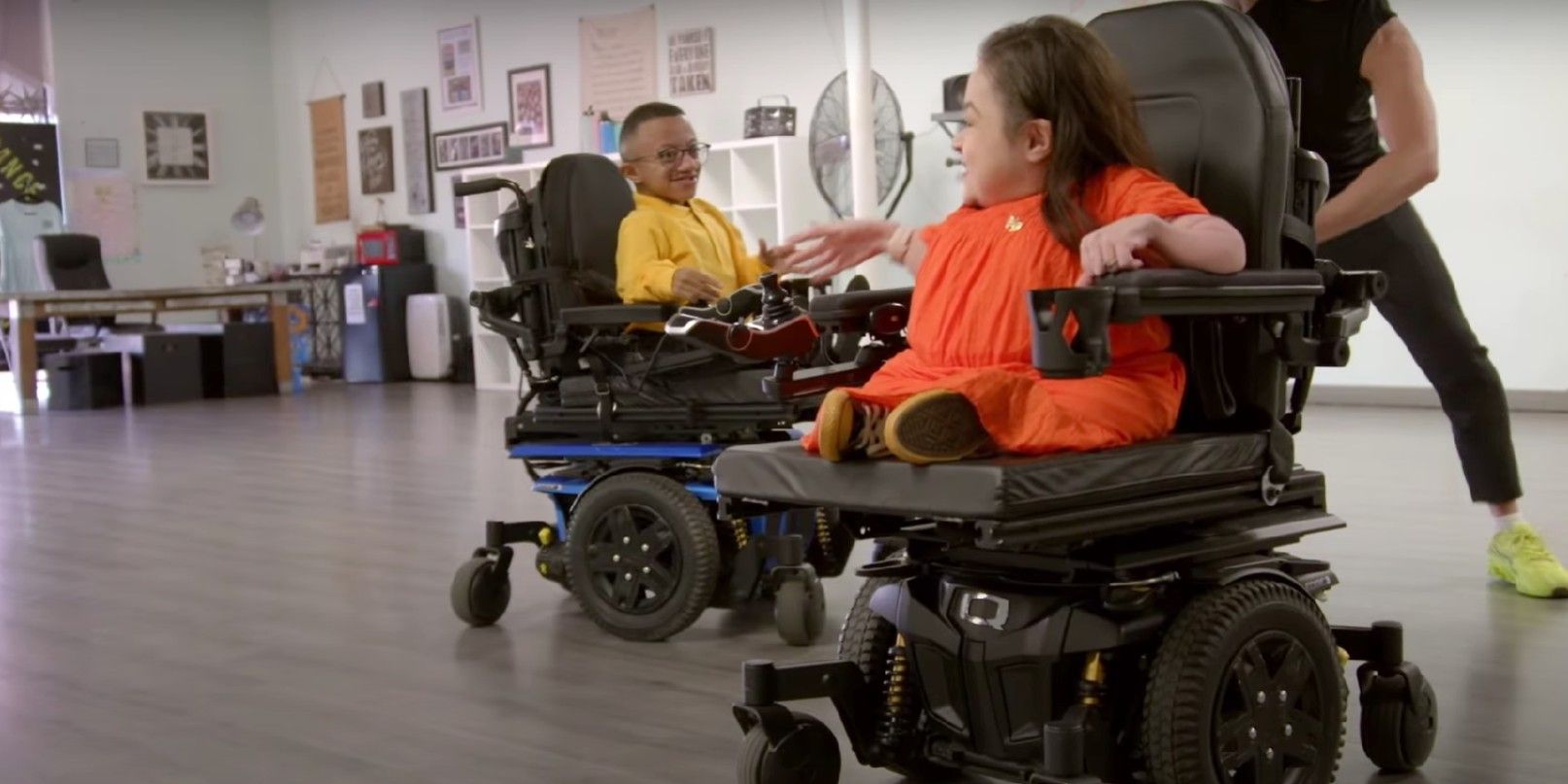 Jay And Pamela Take Dance Lessons While Using Their Power Wheelchairs.