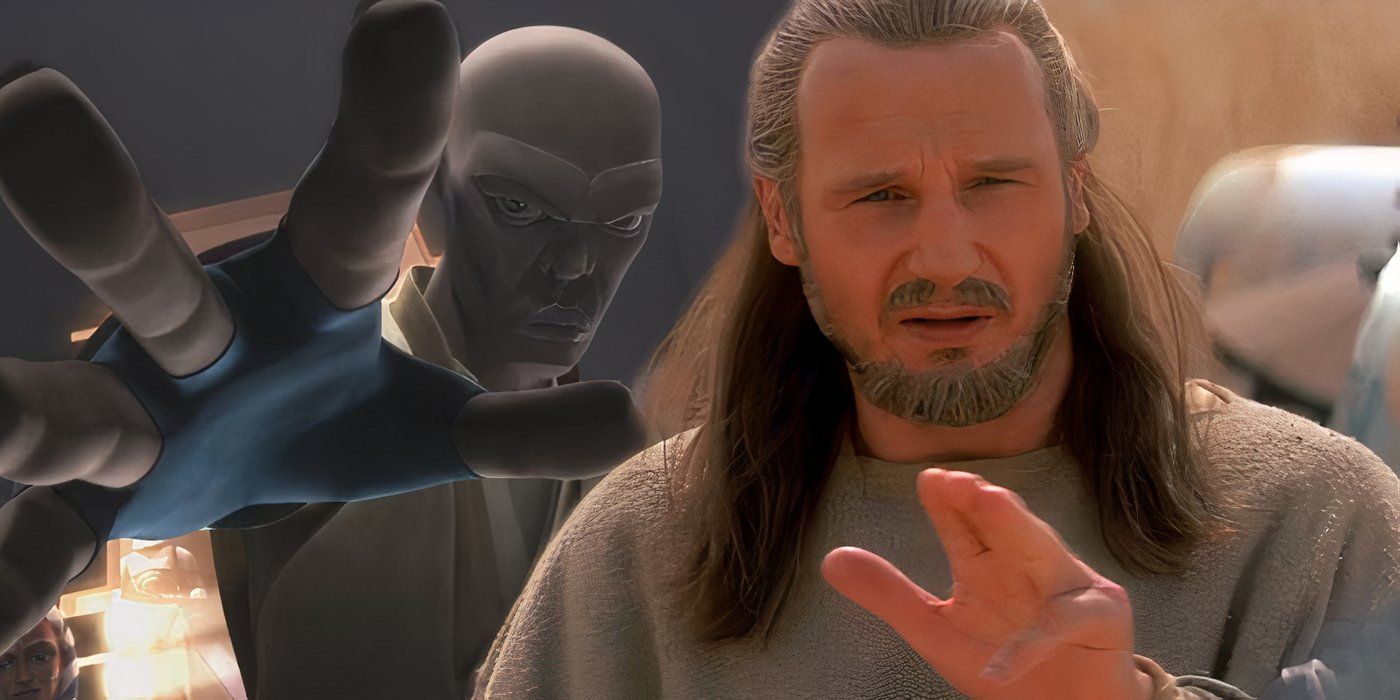 Qui-Gon Jinn and Mace Windu using the Jedi Mind trick at Star Wars.