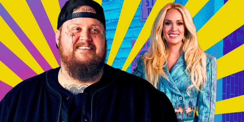 American Idol's Jelly Roll and Carrie Underwood smile