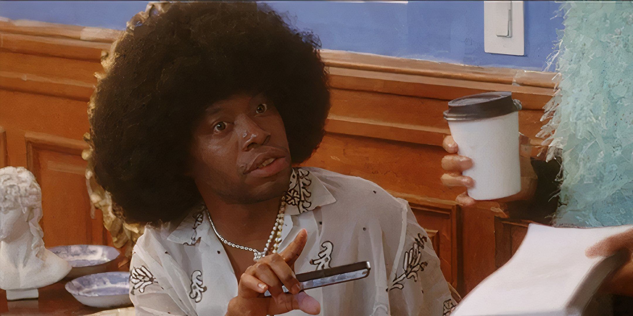 Jeremy O. Harris looking upset in The Sweet East