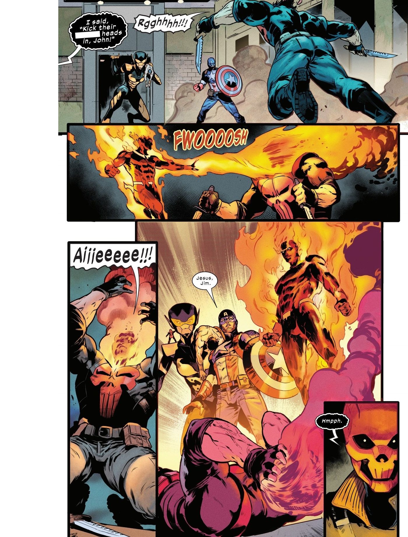 Jim Hammond burns off John Walker&rsquo;s face in The Ultimates (2024) #10