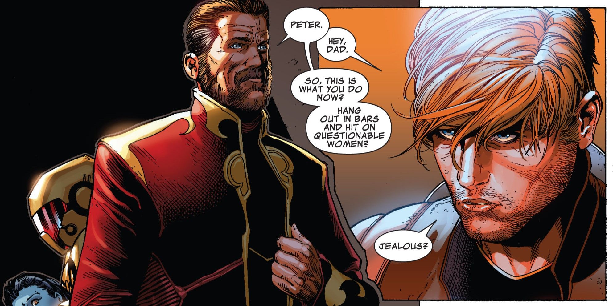 Json and Star-Lord argue.
