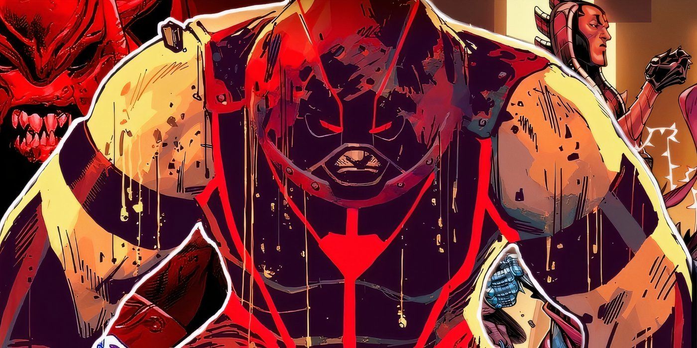 The Juggernaut with Cyttorak and one of his sons behind him.