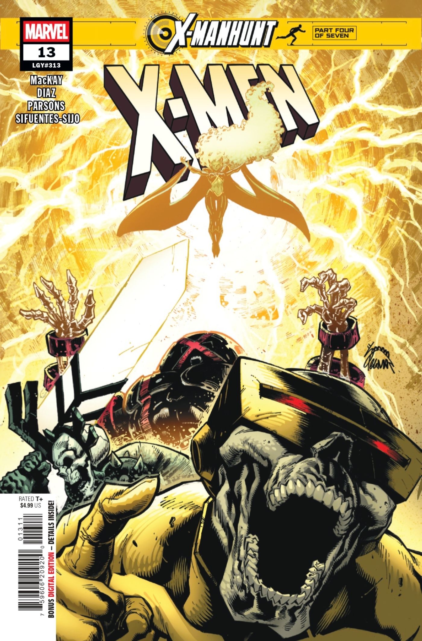 X-Men #13 cover featuring the X-Men as skeletons.