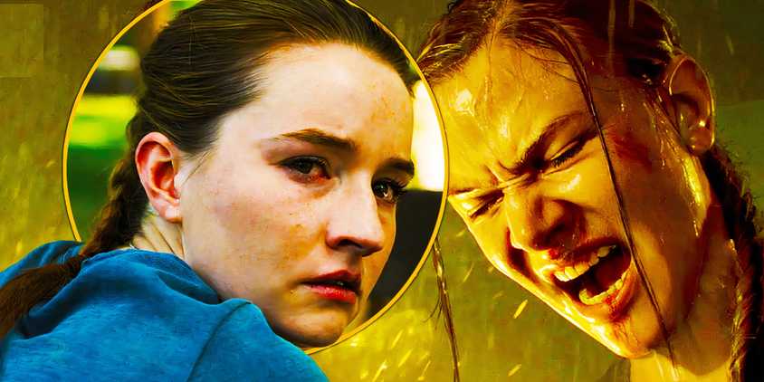 Custom image of Kaitlyn Dever playing Abby in The Last of Us and Abby in The Last Of Us Part II game