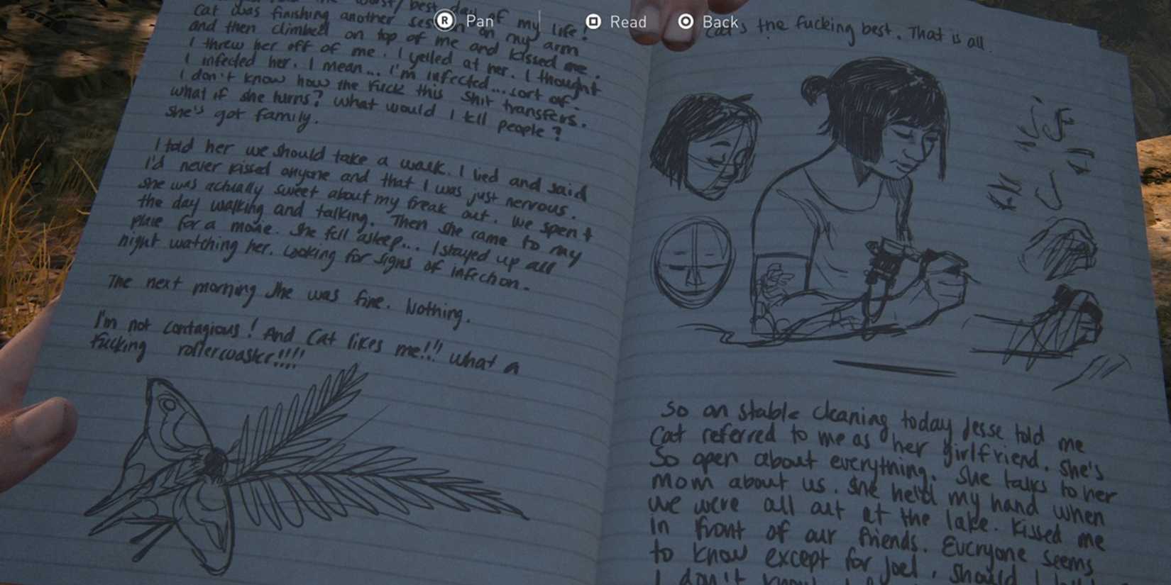 Kat in Ellie's journal in The Last of Us Part II