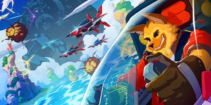 Key art from Wild Blue shows characters piloting various ships.