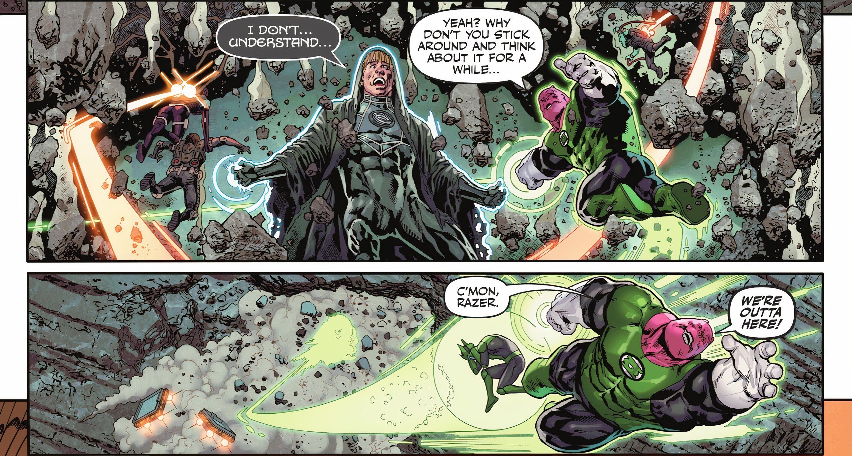 kilowog-escapes-sorrow-dc De alguma forma, a Lanterna Verde apenas tornou seu maior guerreiro ainda mais trágico, então pegue alguns tecidos