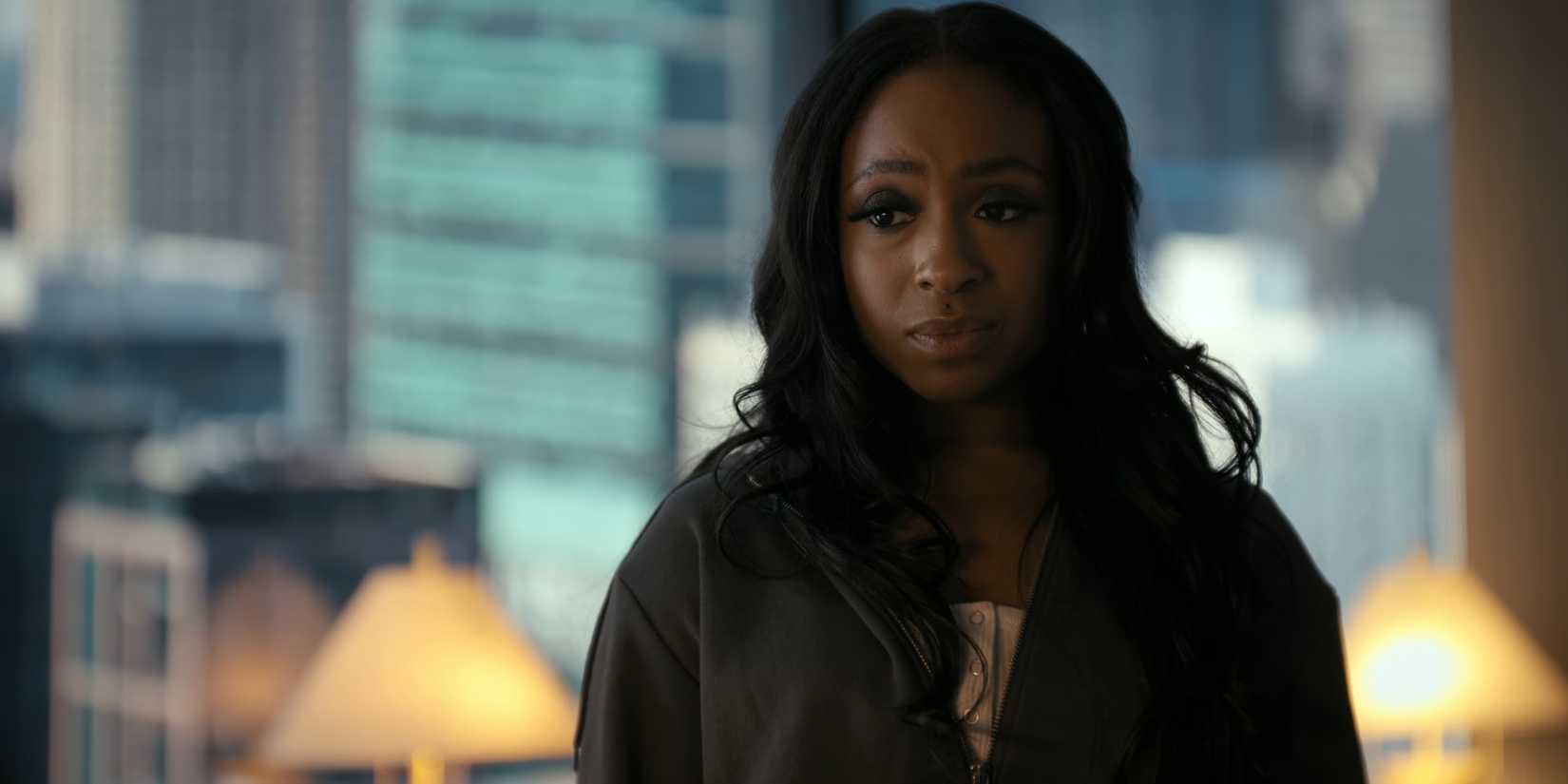 Kimmie in Horace's hospital room in Beauty in Black