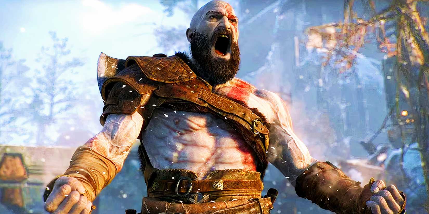Kratos screaming in God of War Ragnarok