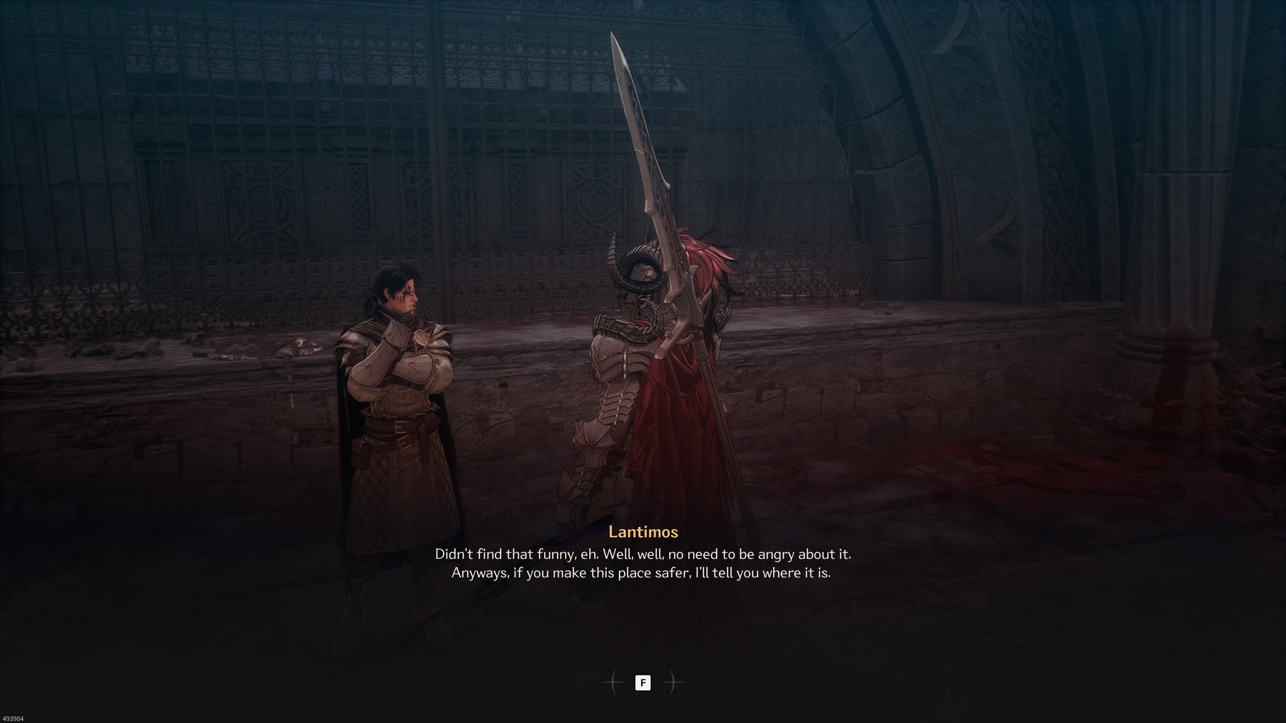 Lantimos chats with Khazan and gives him a bit of sass in The First Berserker Khazan
