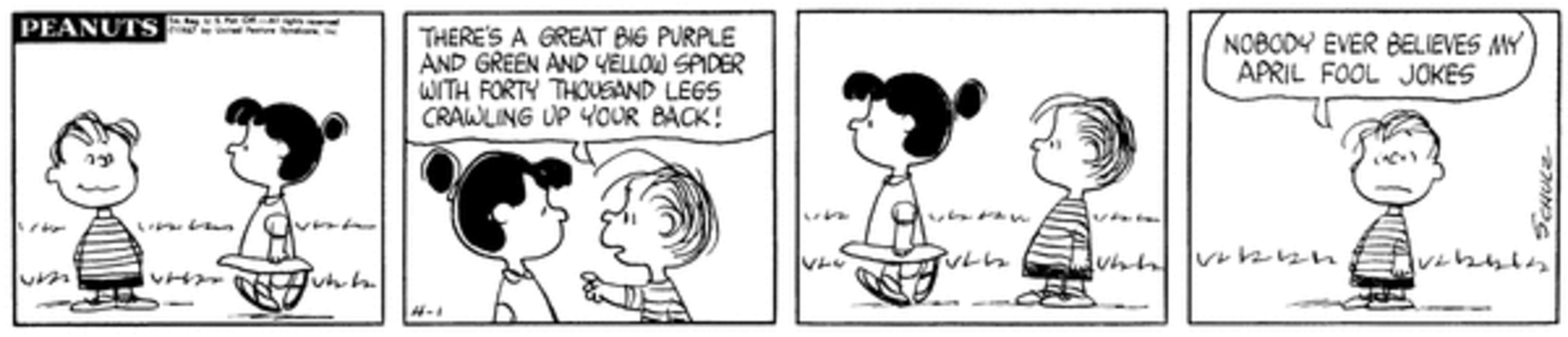 Linus trying to pull an April Fool on Violet.