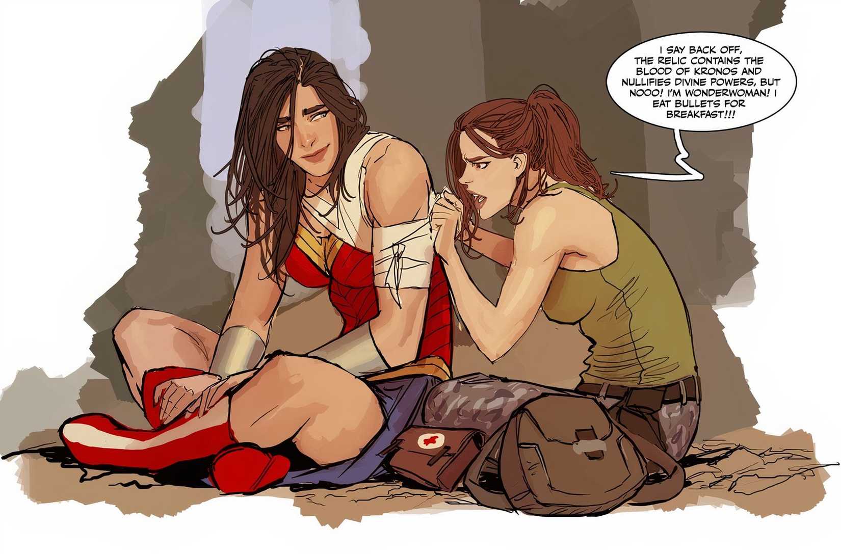 Laura Croft Patches Up Wonder Woman DC