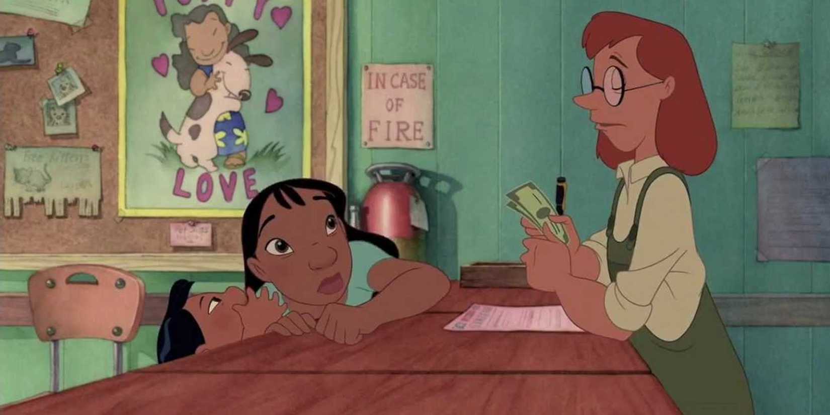 Lilo and Nani at the animal shelter in Lilo and Stitch