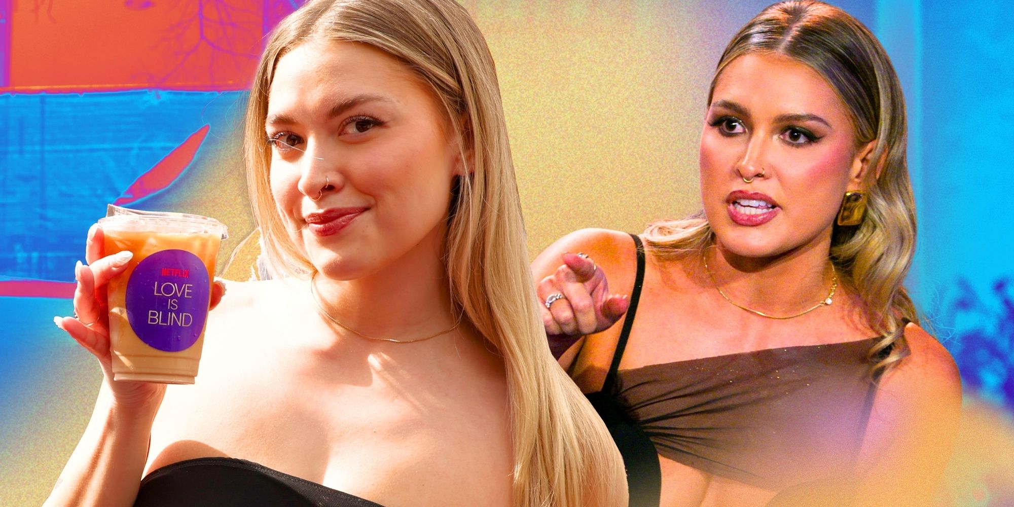 Love Is Blind season 8 Madison Errichiello in side by side images with different expressions