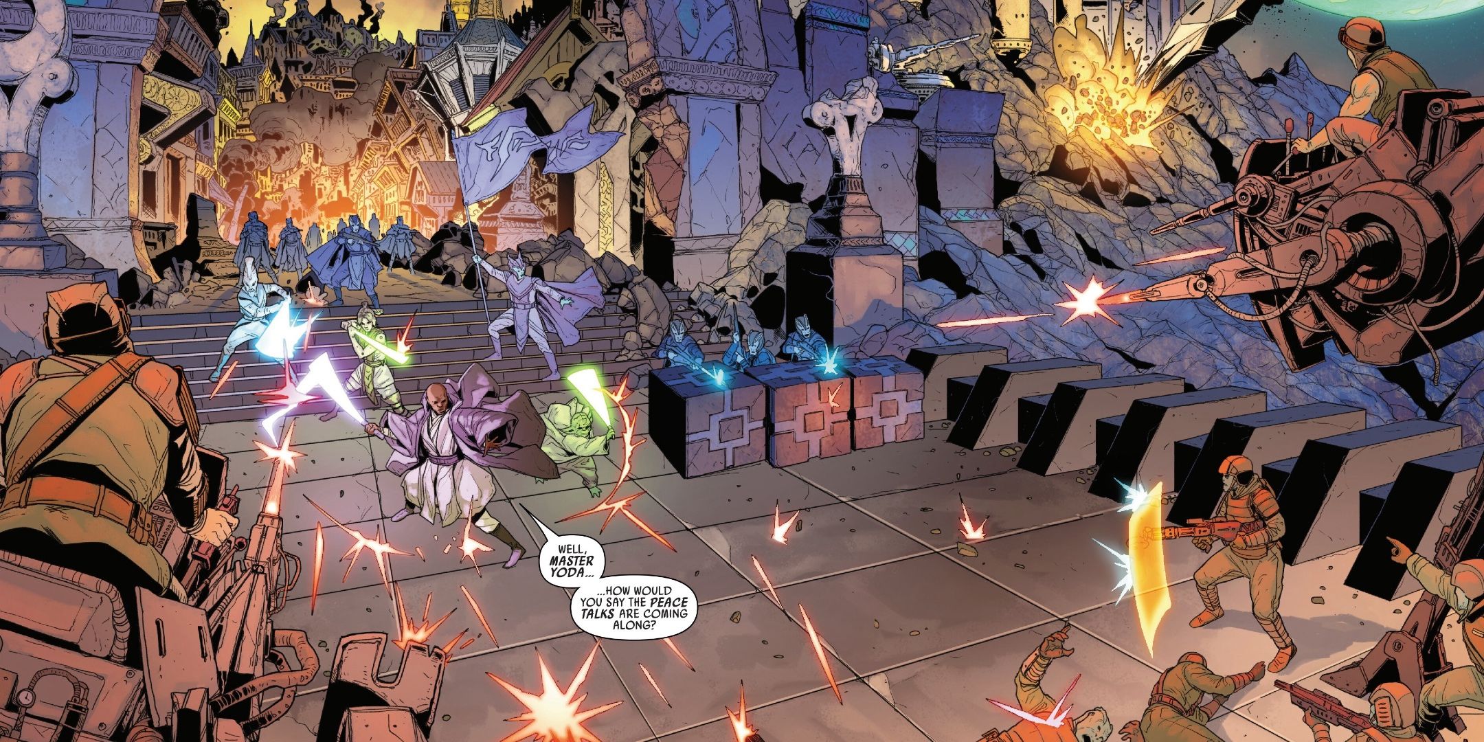 Mace Windu and Master Yoda in Jedi Knights #1