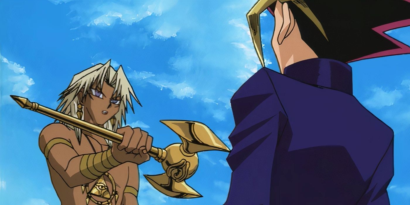 Marik gives Yugi his Millennium Rod after losing the duel.