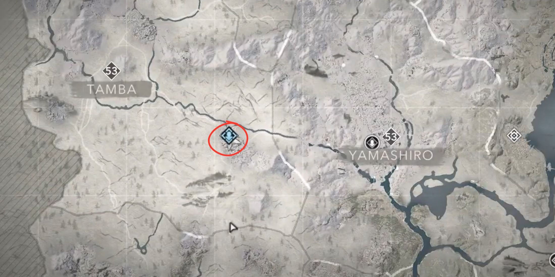 The location of Masatoshi Nakahara is shown on the map in AC Shadows.