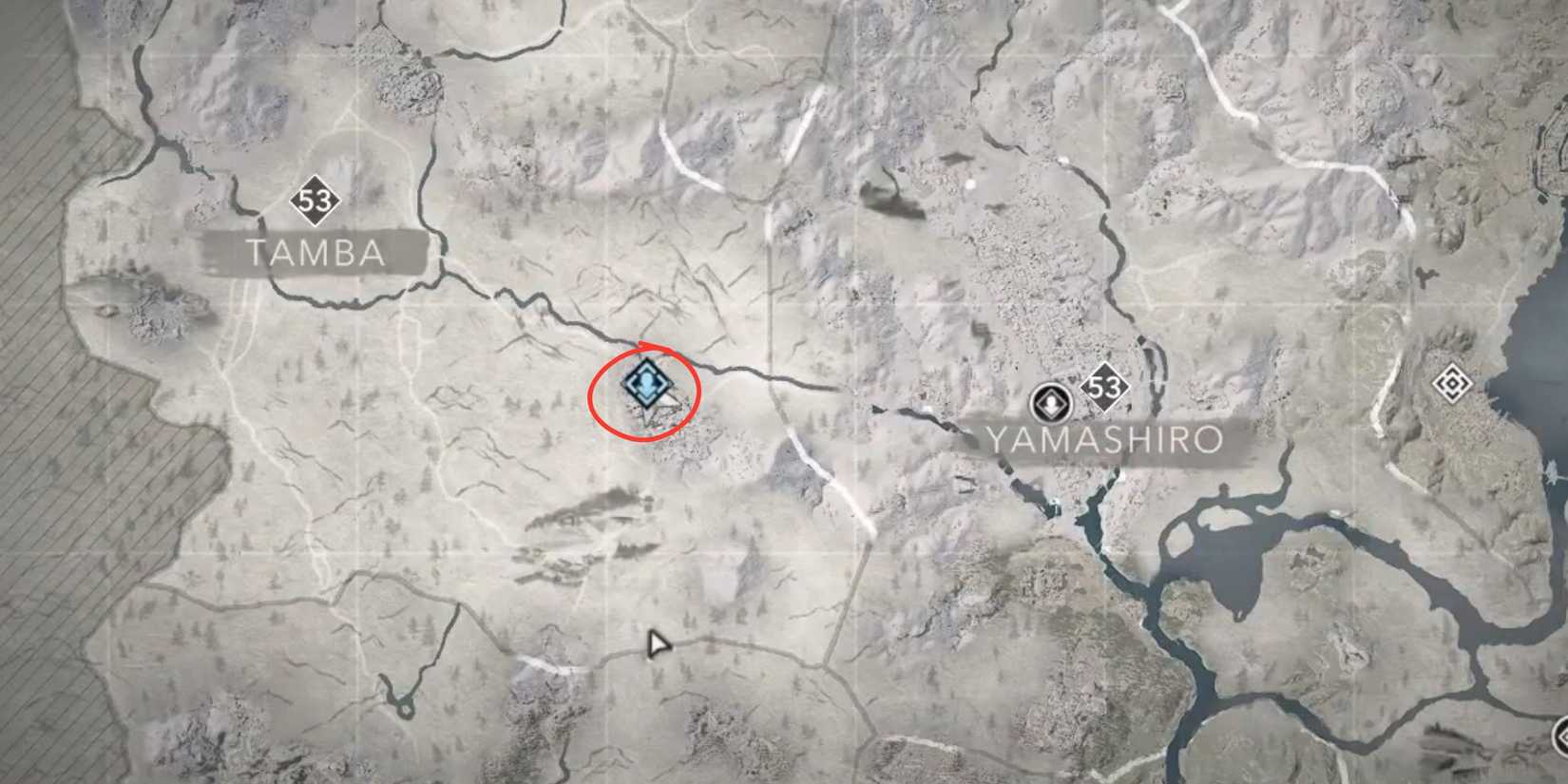 The location of Masatoshi Nakahara is shown on the map in AC Shadows.