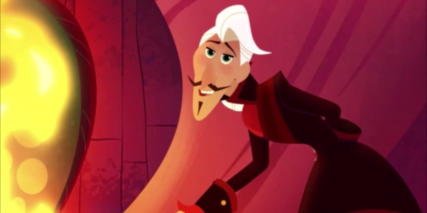 Matthews near fire in Rapunzel's Tangled Adventure