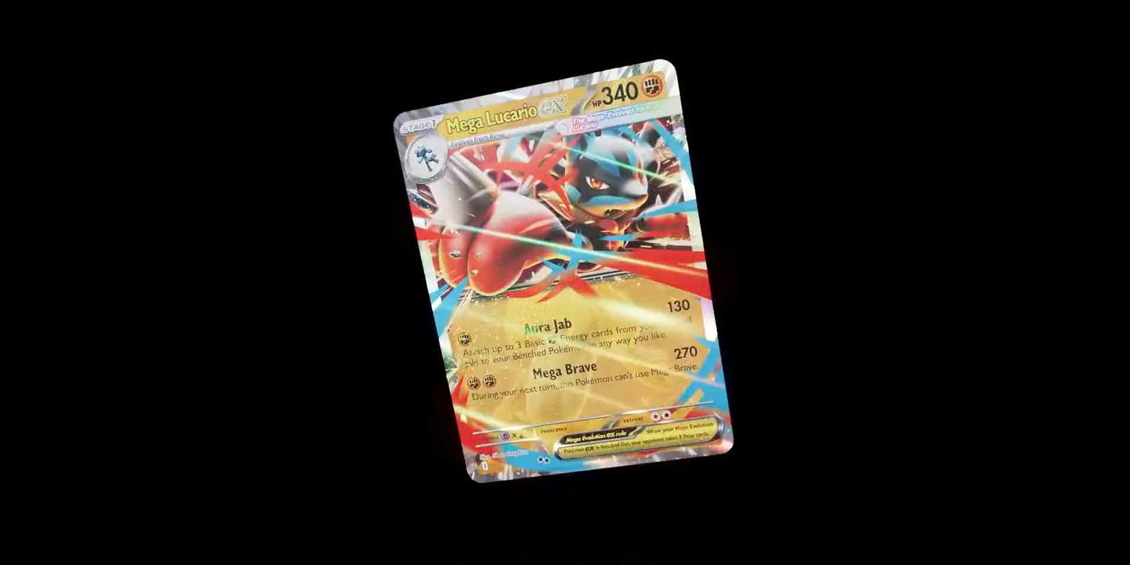 Mega Lucario ex card shown in Pokémon Presents