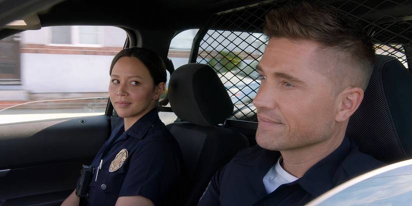 Melissa O'Neil as Lucy Chen and Eric Winter as Tim Bradford in The Rookie season 7, episode 11 (1)