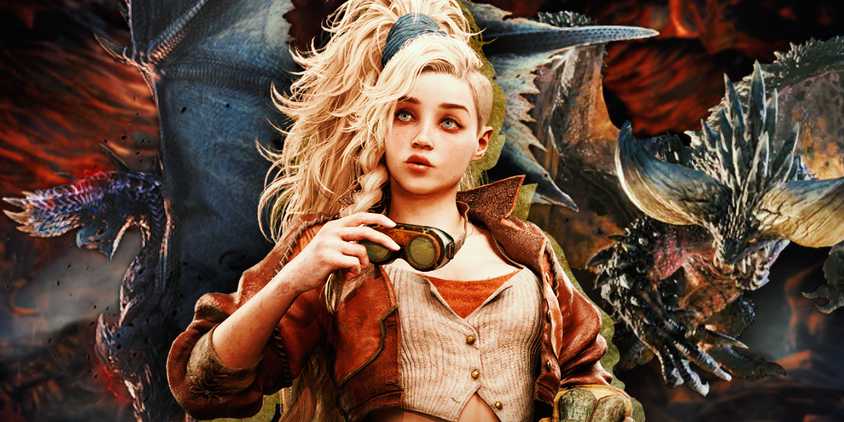 MH Gemma In front of nergigante and alatreon from MH World