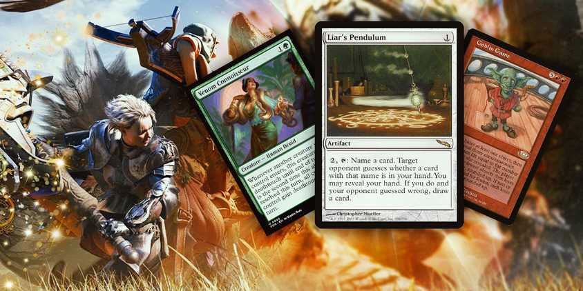 MHW characters next to MTG Cards