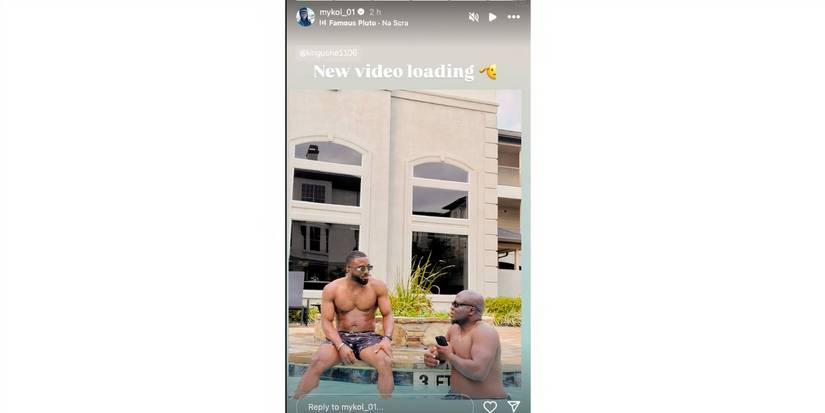 Michael ilesanmi in 90 Day Fiance on Instagram Stories pool photo with friend