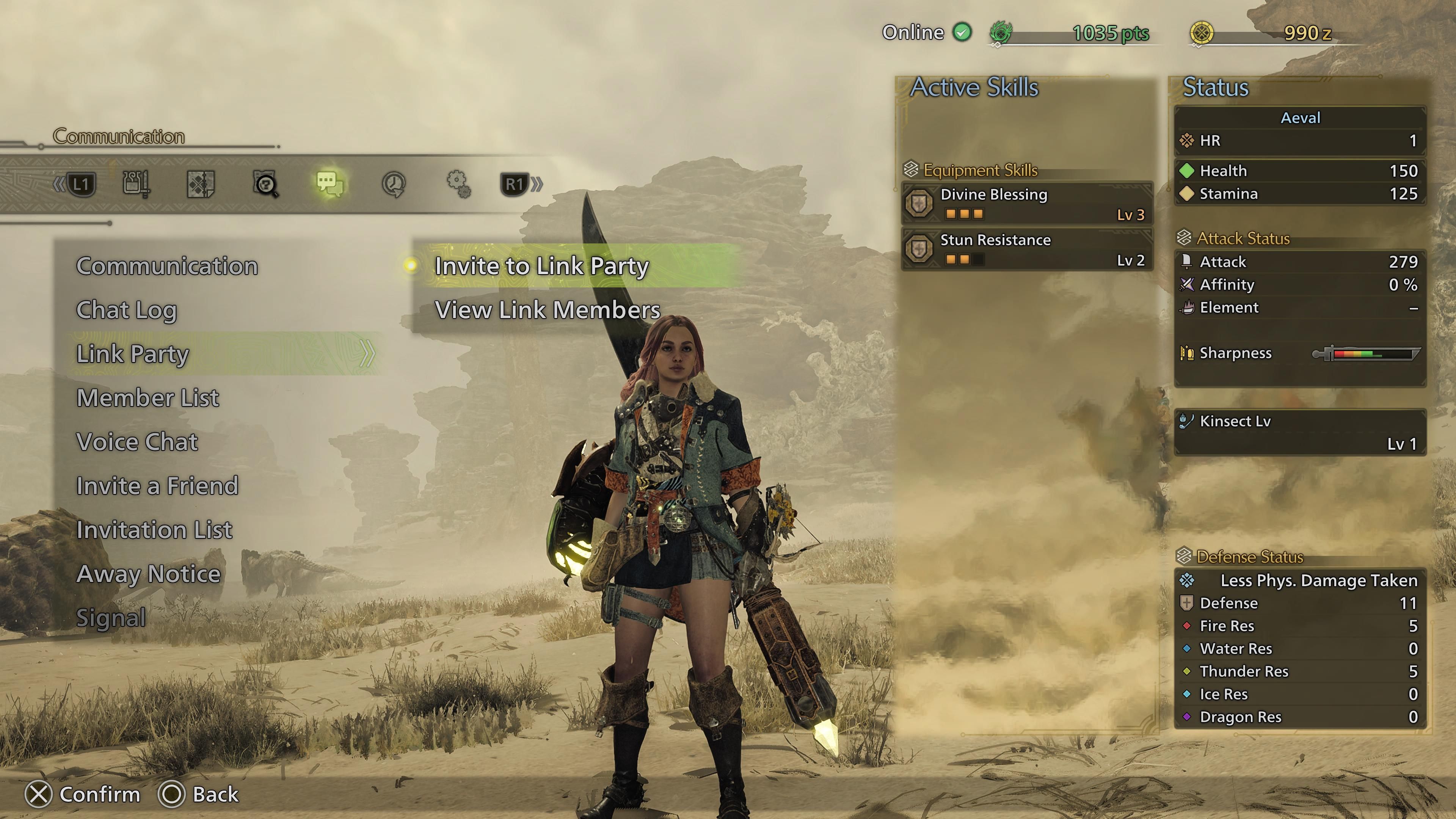 Monster Hunter Wilds invite to Link Party menu