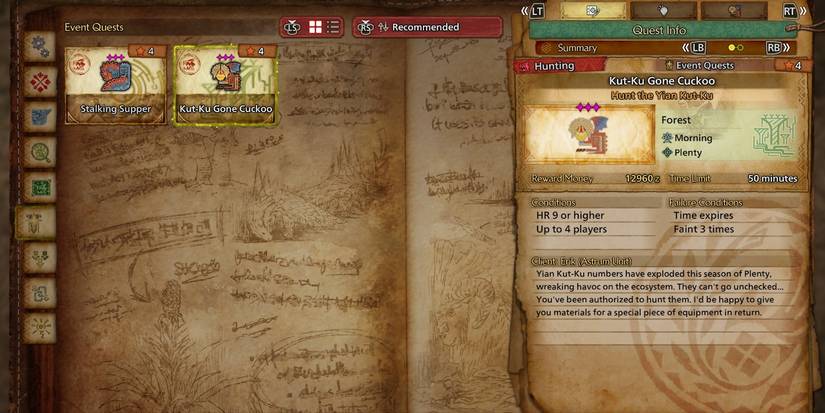 Monster Hunter Wilds' Kut-Ku Gone Cuckoo event page.