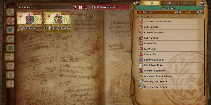 Monster Hunter Wilds' Kut-Ku Gone Cuckoo event page showing the rewards.