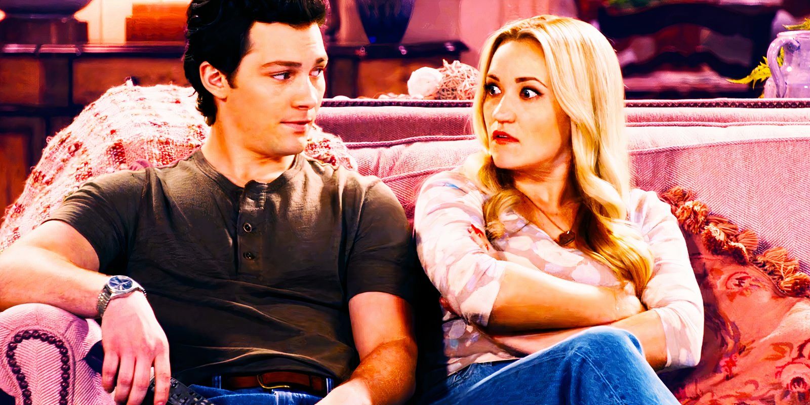 Montana Jordan as Georgie Cooper and Emily Osment as Mandy McAllister in Georgie &amp; Mandy&rsquo;s First Marriage episode 11