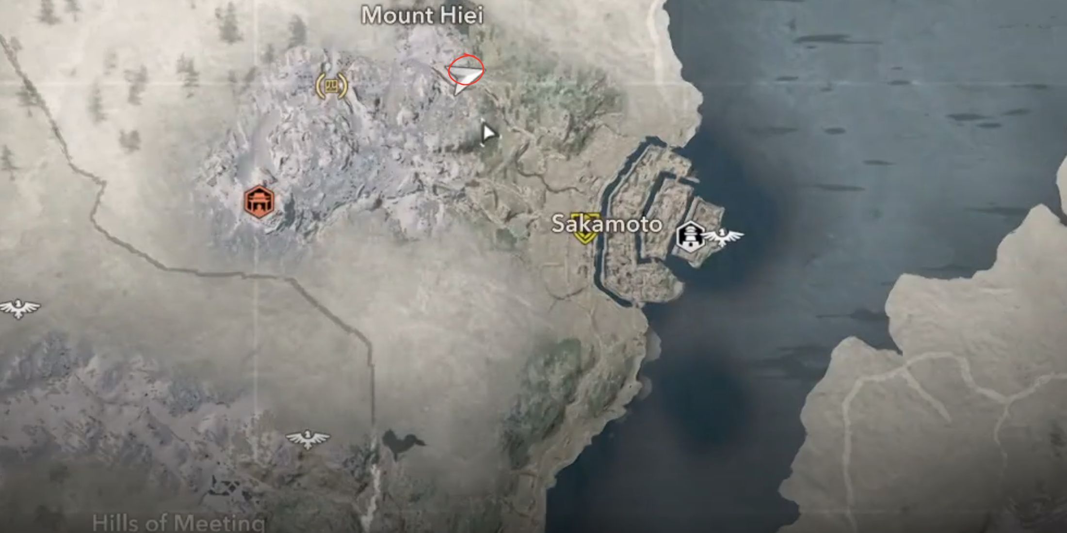 The Mount Hiei Jizo Statue&rsquo;s location is shown on the map in AC Shadows.