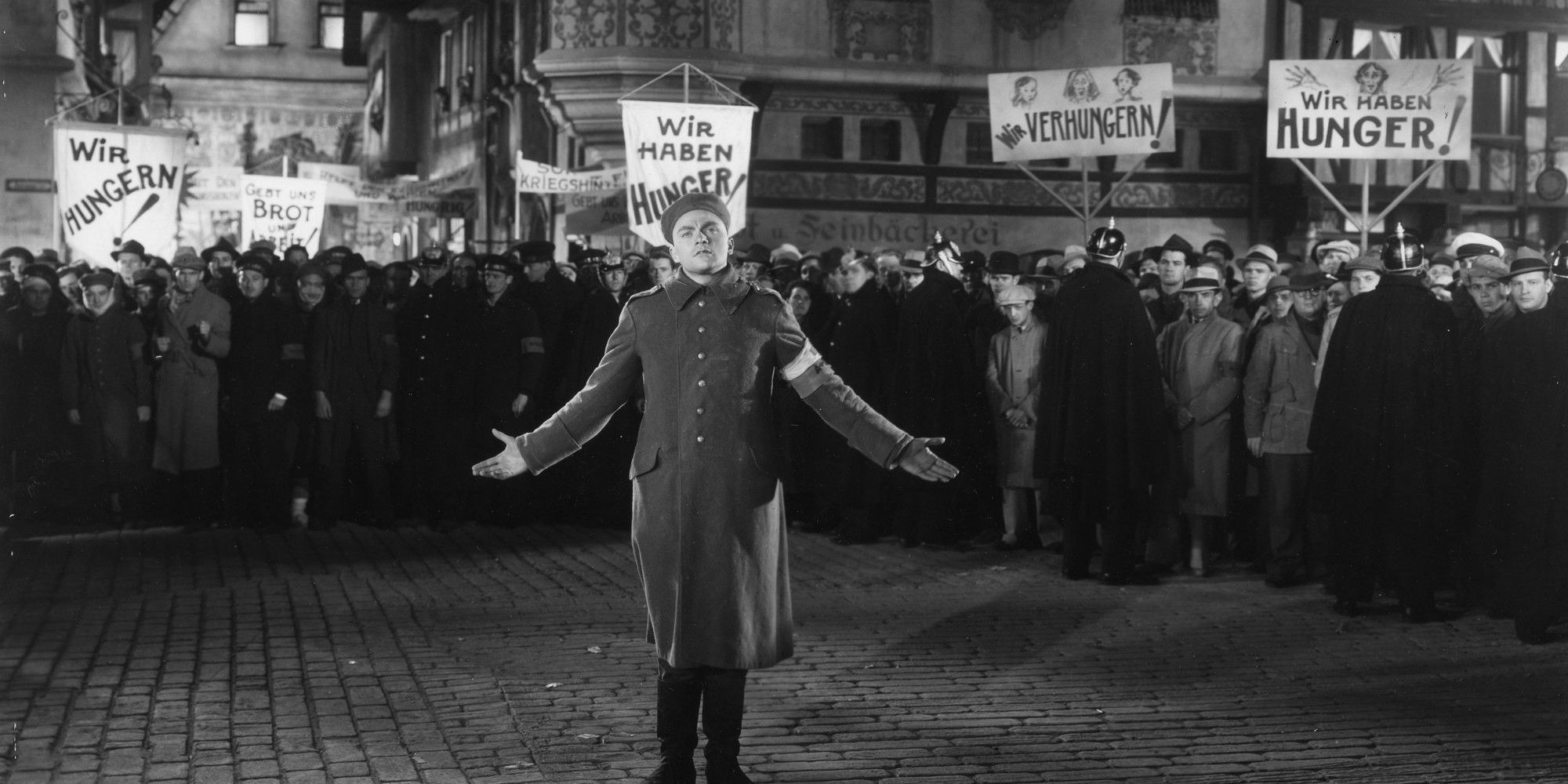 A protest scene from The Road Back (1937)