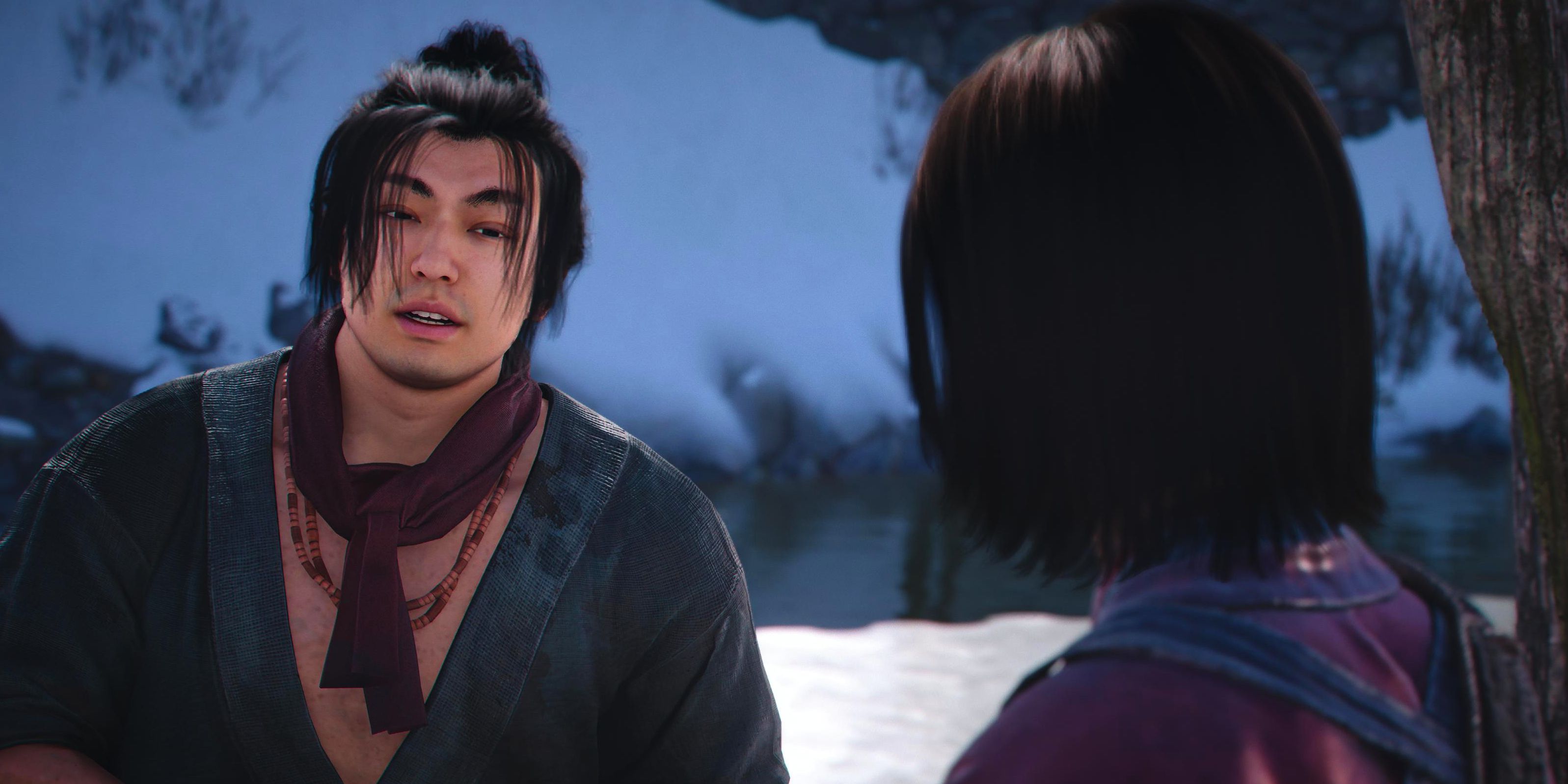 Naoe and Gennojo having a conversation in AC Shadows.