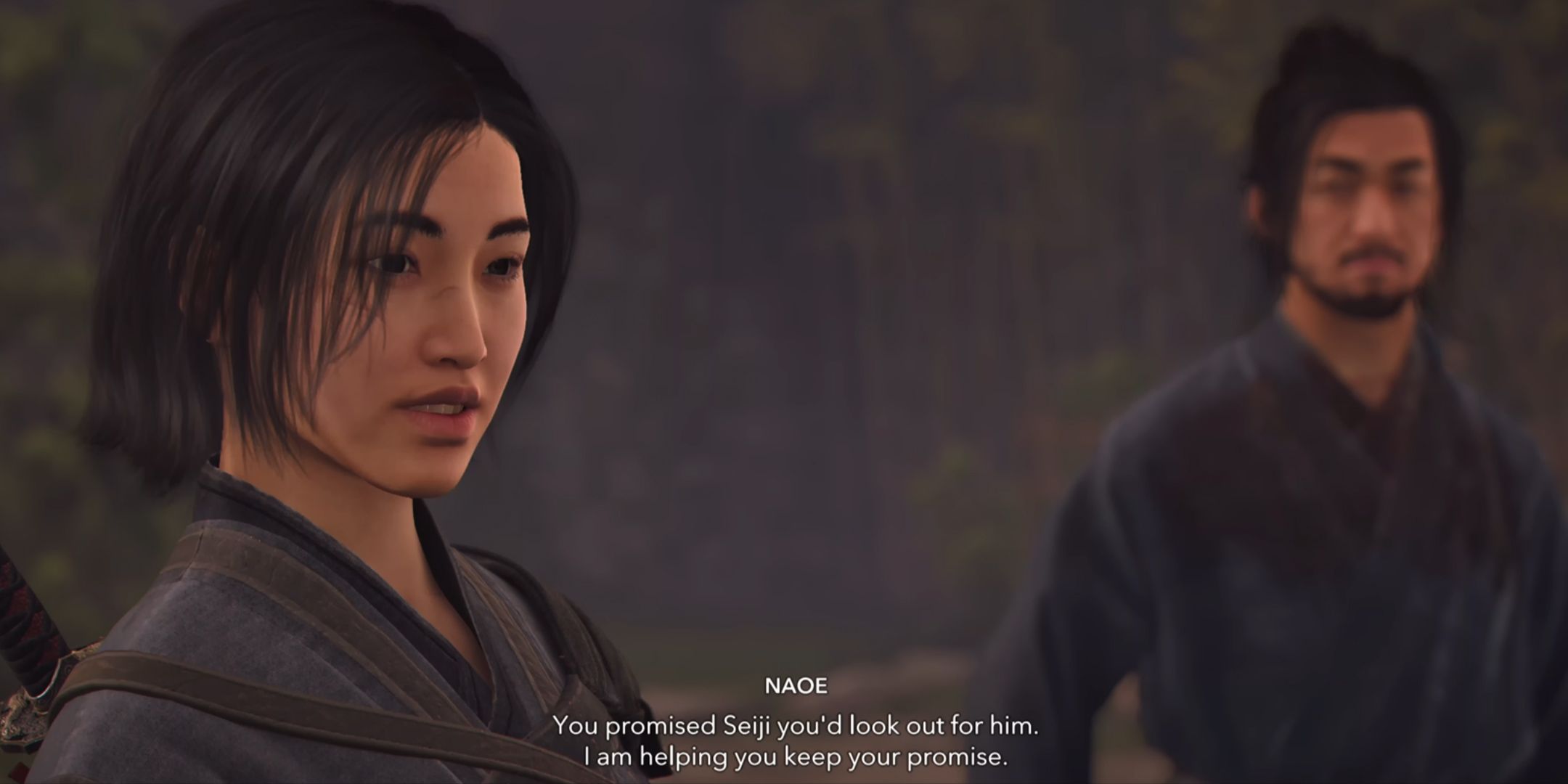 Naoe speaking to Toshiro in Assassin&rsquo;s Creed Shadows