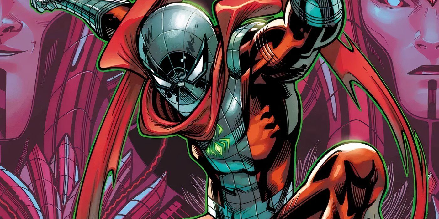 Spider-Man wearing the Champion/sorcerer suit.