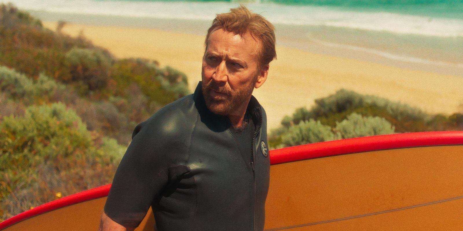 Nicolas Cage as the surfer in The Surfer movie