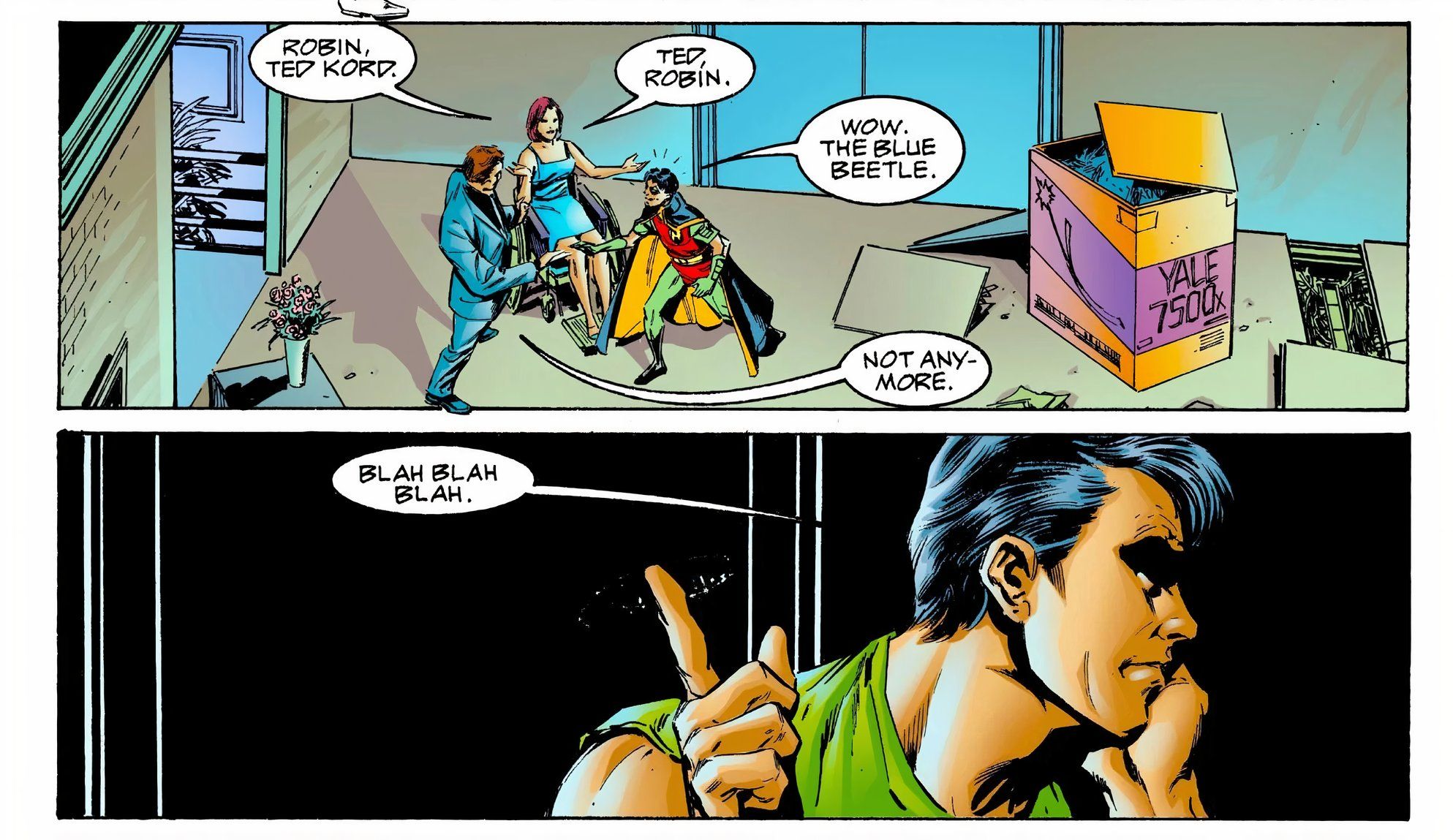 Nightwing Jealous Over Barbara and Blue Beetle DC