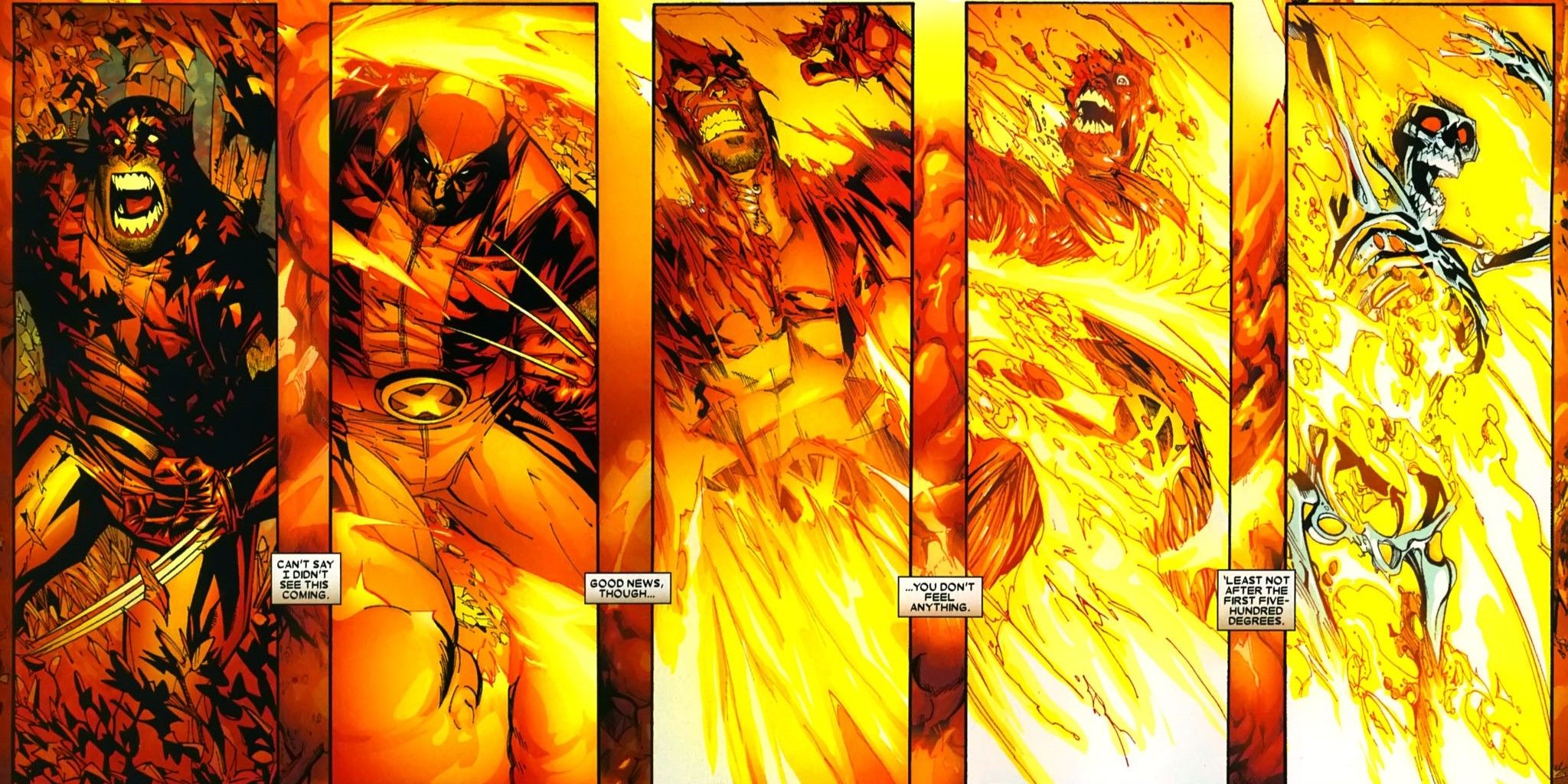 Nitro explodes and destroys Wolverine&rsquo;s body.