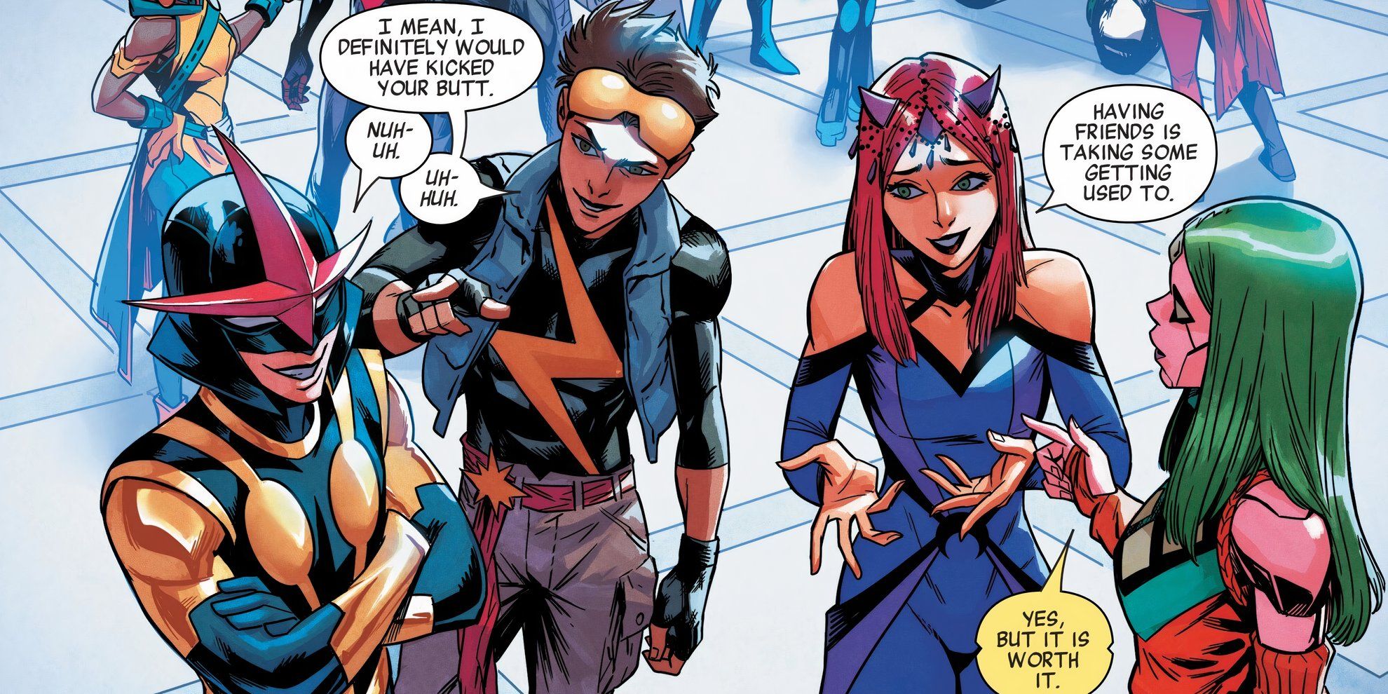 Nova and Cadet Marvel argue who is the most powerful