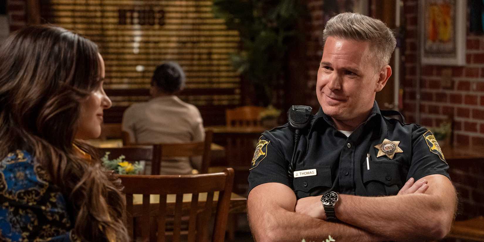 Joel smiling at Birdie in Grosse Pointe Garden Society season 1, episode 5