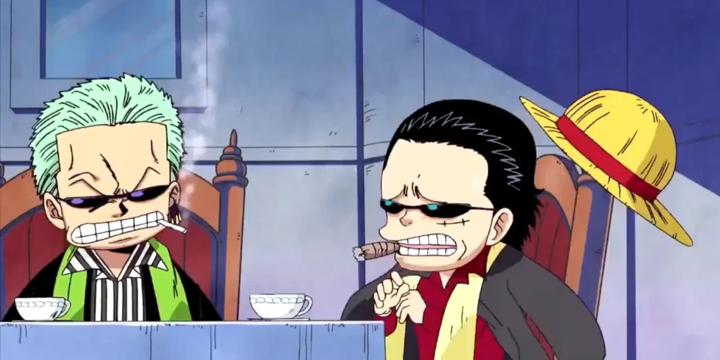 Chibi Crocodile dressed up as Luffy