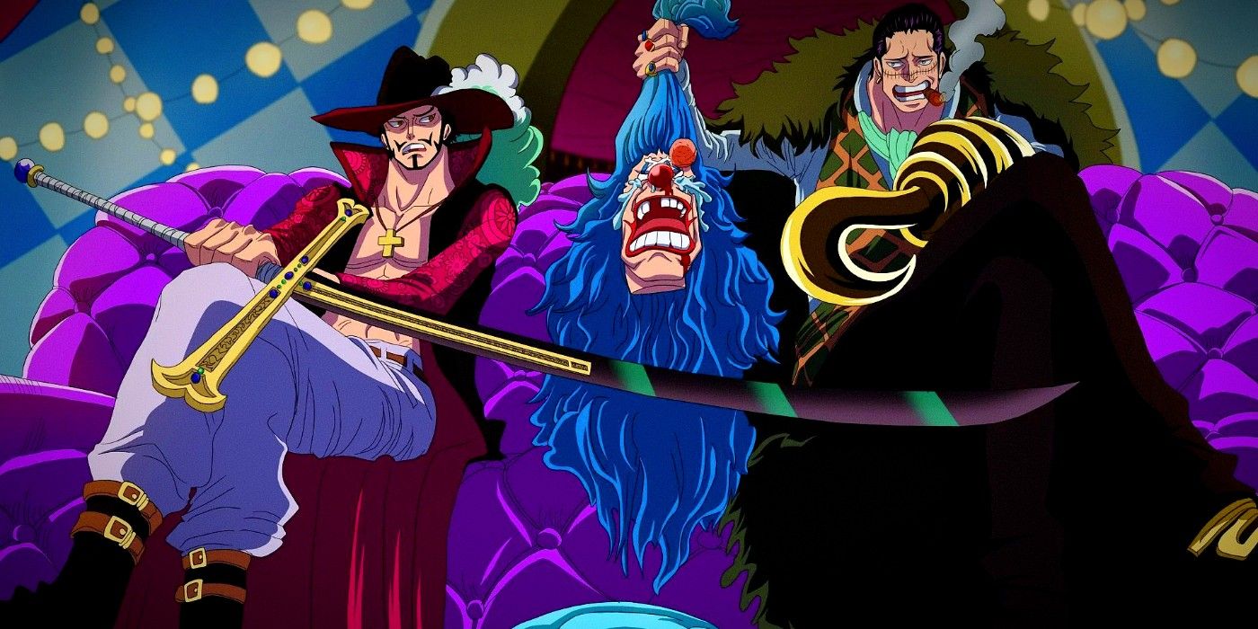One Piece Cross Guild Featuring Mihawk, Buggy, and Crocodile