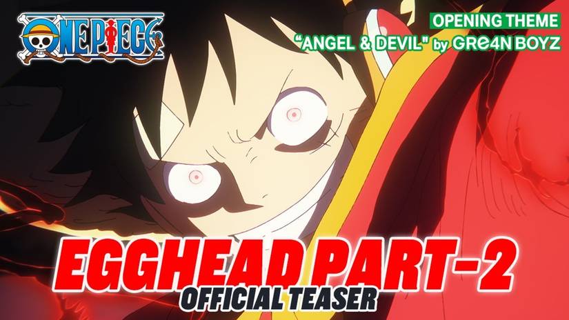 One Piece's Luffy gives a devious smile over text for Egghead Island Part 2