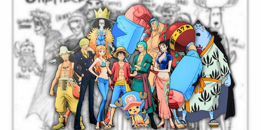 The current Straw Hats against the original sketch